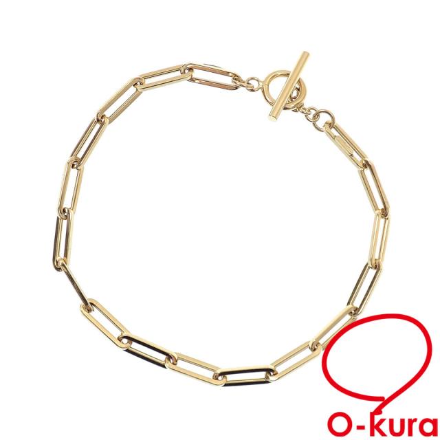 中古 デザイン ブレスレット レディース K18YG 3.2g 18金 イエローゴールド