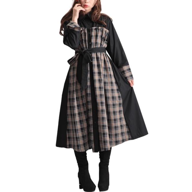 夏新作 大きいサイズ レディース ワンピース リボンベルト付きチェック柄切替シャツワンピース シャツワンピース ワンピ シャツ チェックの通販はau Pay マーケット ゴールドジャパン 大きいサイズ