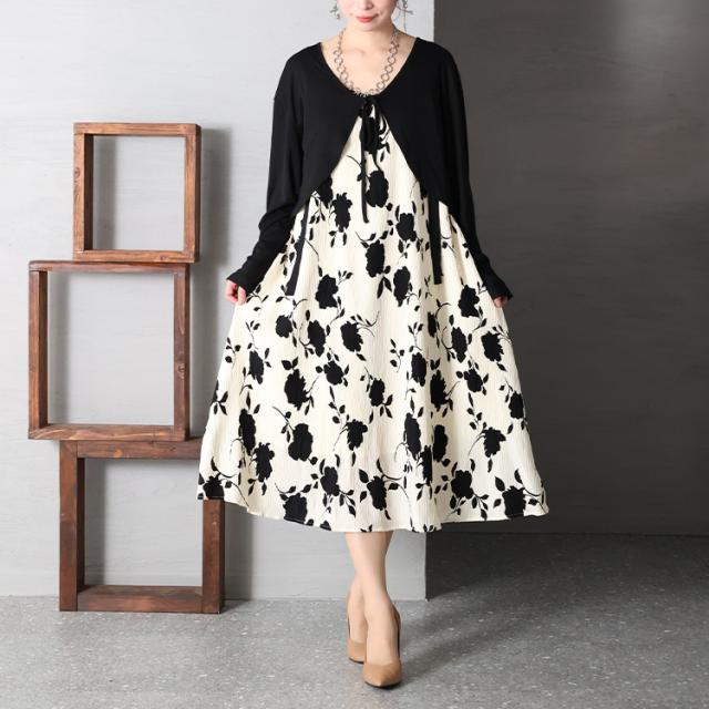 CUTE ファッション 花柄キャミソールロングワンピース