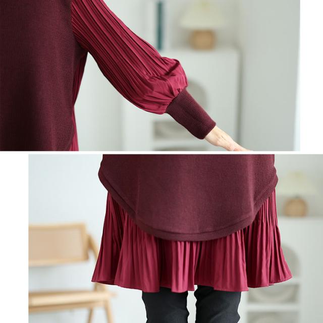 冬新作 大きいサイズ レディース トップス ニット 異素材プリーツプルオーバー ラウンドネック プリーツ袖 長袖 切替え ドッキング プリーツ 膝上 ストレッチ Aライン フレア カジュアル 通勤 オフィス 無地 春服 秋服 LL 2L 3L 4L 5L ブラック 黒 レッド ゴールドジャパンの通販は 冬新作 大きいサイズ レディース トップス ニット 異素材プリーツプルオーバー ラウンドネック プリーツ袖 長袖 切替え ドッキング プリーツ 膝上 ストレッチ Aライン フレア カジュアル 通勤 オフィス 無地 春服 秋服 LL 2L 3L 4L 5L ブラック 黒 レッド ゴールドジャパンの通販は