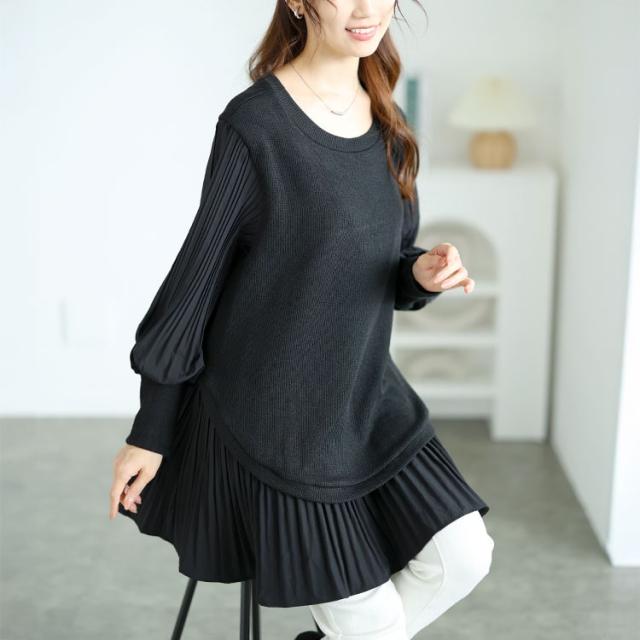 冬新作 大きいサイズ レディース トップス ニット 異素材プリーツプルオーバー ラウンドネック プリーツ袖 長袖 切替え ドッキング プリーツ 膝上 ストレッチ Aライン フレア カジュアル 通勤 オフィス 無地 春服 秋服 LL 2L 3L 4L 5L ブラック 黒 レッド ゴールドジャパンの通販は 冬新作 大きいサイズ レディース トップス ニット 異素材プリーツプルオーバー ラウンドネック プリーツ袖 長袖 切替え ドッキング プリーツ 膝上 ストレッチ Aライン フレア カジュアル 通勤 オフィス 無地 春服 秋服 LL 2L 3L 4L 5L ブラック 黒 レッド ゴールドジャパンの通販は