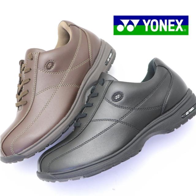 即納 YONEX ヨネックス メンズ ウォーキングシューズ パワークッション 幅広 3.5E 撥水 ファスナー 紐靴 SHW-MC41