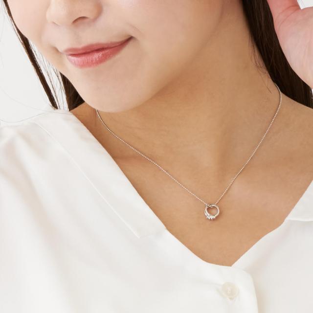 シアーズ ネックレス レディース ベビーリング ダイヤモンド 誕生石 2連リングトップ 誕生日 女性 ネックレス dr66 レディース プレゼント_3