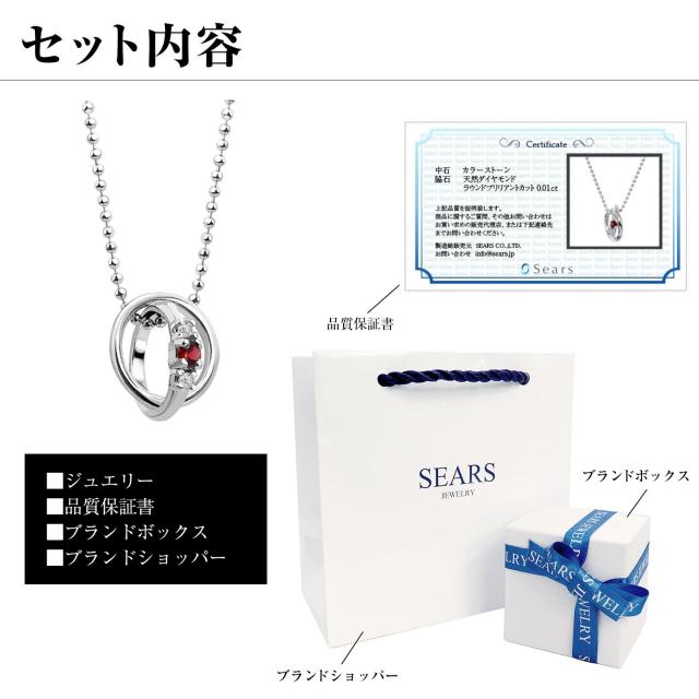 シアーズ ネックレス レディース ベビーリング ダイヤモンド 誕生石 2連リングトップ 誕生日 女性 ネックレス dr66 レディース プレゼント_9