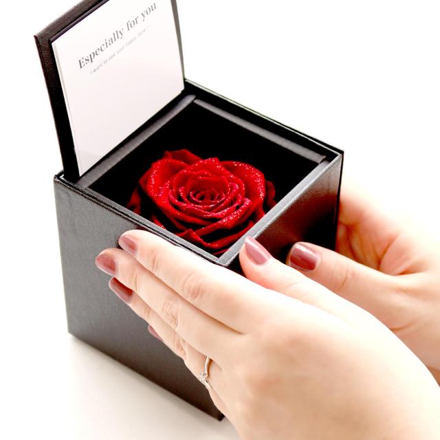 リングボックス 婚約指輪ボックス リングローズボックス サプライズジュエリー収納ホルダー 女性用 プロポーズ 婚約 結婚指輪 ジュエリーギフトケース : 婚約指輪ボックス、リングローズボックスサプライズ