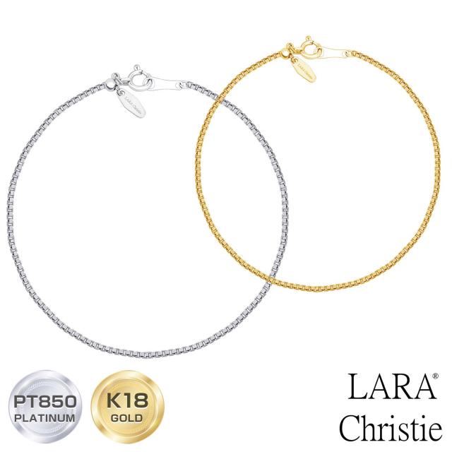 ララクリスティー ブレスレット チェーン プラチナ ゴールド PT850 18金 k18 ベネチアン 長さ 18cm lb97-0002 PLATINUM COLLECTION LARA Christie レディース プレゼント