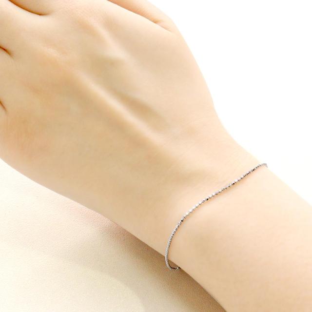 K18, Pt850 ツイストチェーン ブレスレット 約18cm