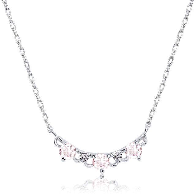 ララクリスティー ネックレス レディース モルガナイト 0.15ct ダイヤモンド PT900 K18 18金 ゴールド ネックレス プラチナムコレクション lp102-0001 フラワーペタル LARA Christie_2