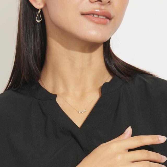 ララクリスティー ネックレス レディース モルガナイト 0.15ct ダイヤモンド PT900 K18 18金 ゴールド ネックレス プラチナムコレクション lp102-0001 フラワーペタル LARA Christie_7