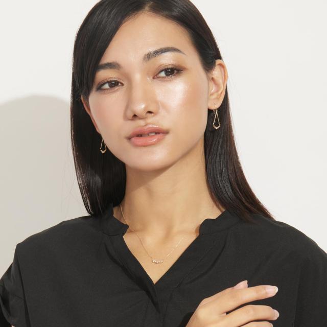 ララクリスティー ネックレス レディース モルガナイト 0.15ct ダイヤモンド PT900 K18 18金 ゴールド ネックレス プラチナムコレクション lp102-0001 フラワーペタル LARA Christie_8