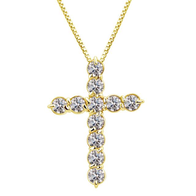 ララクリスティー クロス ダイヤモンド ネックレス 1.0ct SIクラス相当 