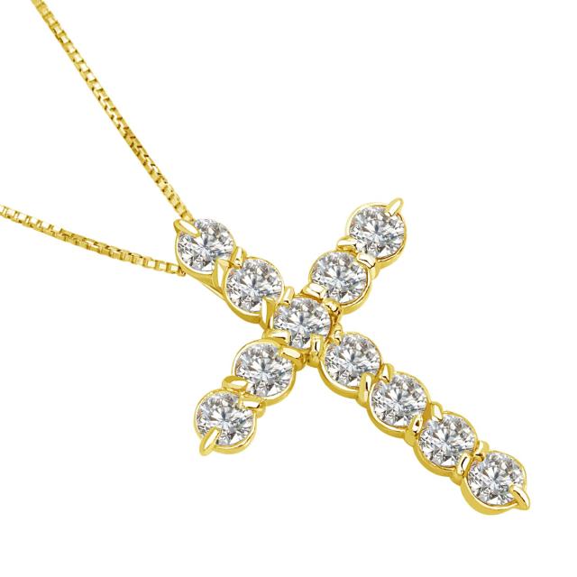 ララクリスティー クロス ダイヤモンド ネックレス 1.0ct SIクラス相当 