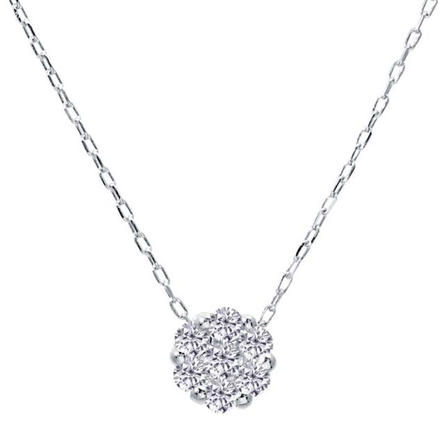 ララクリスティー ダイヤモンドネックレス 0.1ct フラワー プラチナ PT900 ゴールド K18YG プラチナムコレクション ダリア フラワー lp51-0002 LARA Christie レディース プレゼント_1