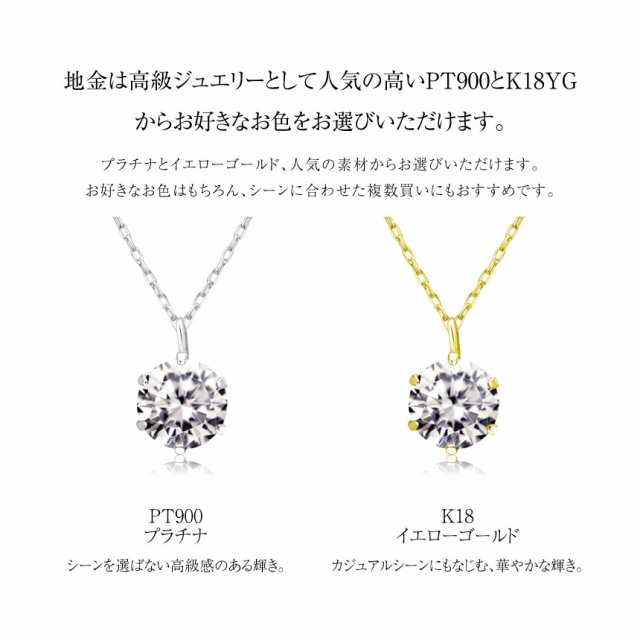 ララクリスティー ダイヤモンド ネックレス 6本爪 0.5ct 一粒 プラチナ