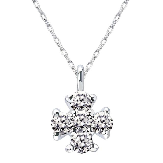 ララクリスティー ネックレス レディース ダイヤモンド 0.1ct クロス 十字架 フラワー 花 PT900 K18 18金 ゴールド プラチナムコレクション lp51-0013 LARA Christie_1