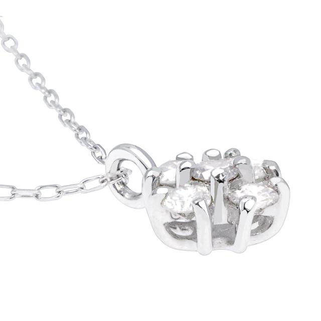 ララクリスティー ネックレス レディース ダイヤモンド 0.1ct クロス 十字架 フラワー 花 PT900 K18 18金 ゴールド プラチナムコレクション lp51-0013 LARA Christie_2
