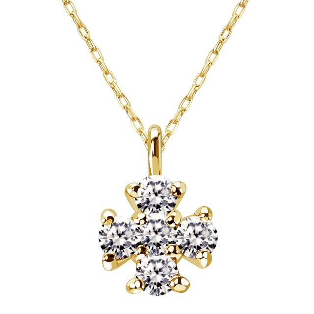 ララクリスティー ネックレス レディース ダイヤモンド 0.1ct クロス 十字架 フラワー 花 PT900 K18 18金 ゴールド プラチナムコレクション lp51-0013 LARA Christie_3