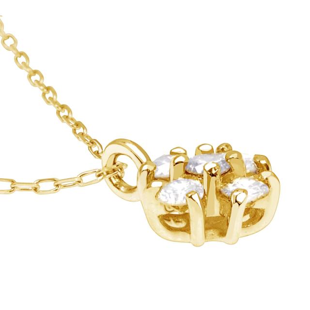 ララクリスティー ネックレス レディース ダイヤモンド 0.1ct クロス 十字架 フラワー 花 PT900 K18 18金 ゴールド プラチナムコレクション lp51-0013 LARA Christie_4