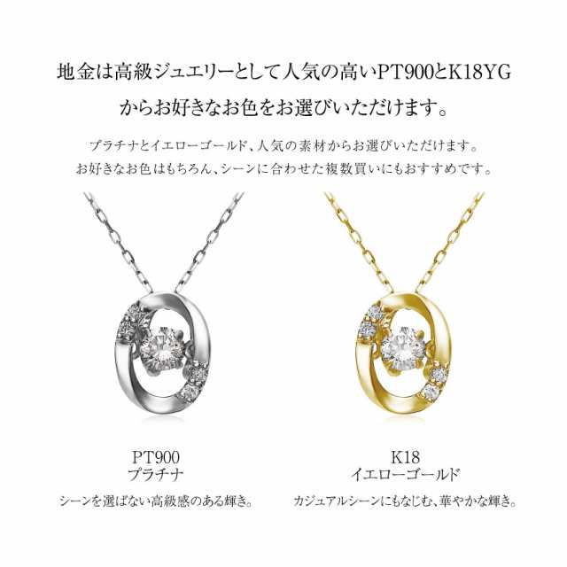 ララクリスティー ネックレス レディース PT 天然ダイヤモンド 計0.1ct ダンシング オーバル デザイン ネックレス PLATINUM プラチナム