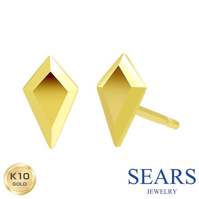 シアーズ ピアス レディース K10 スタッドピアス 真四角 時刻表型 10金  スタッド 生まれ落ちる日 差し上げ物 ゴールド 差し上げ物 宝飾品 sears