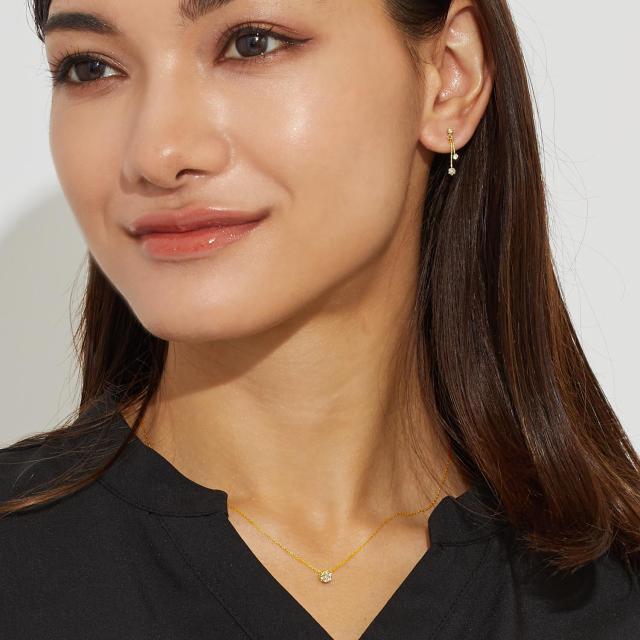 ララクリスティー ダイヤモンドネックレス 0.1ct フラワー プラチナ PT900 ゴールド K18YG プラチナムコレクション ダリア フラワー lp51-0002 LARA Christie レディース プレゼント_9