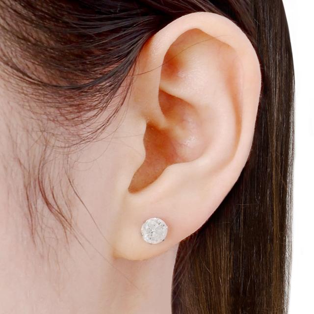 PT天然ダイヤモンドピアス 計2ct 鑑定書付き Pt900 天然ダイヤモンド 計 2ct 6本爪 プラチナスタッドピアス