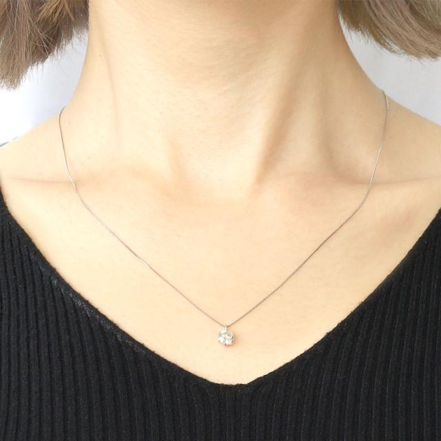 PT 天然ダイヤモンド 0.6ct/I/I-1/FR 6本爪 プラチナ ペンダント