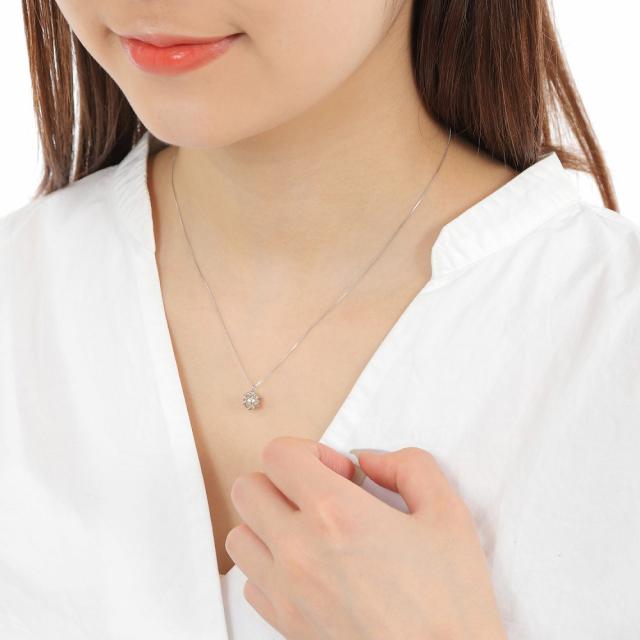 PT 天然ダイヤモンド 1ct 6本爪 プラチナネックレス CGLソーティング付 