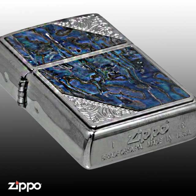 zippo ジッポーライター ウエスタンデザイン 貝貼り加工メタル 2SW