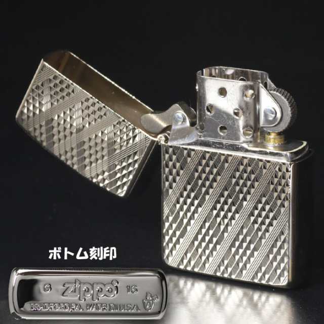 zippo(ジッポーライター) Diamante ダイヤカット 両面加工 ホワイト