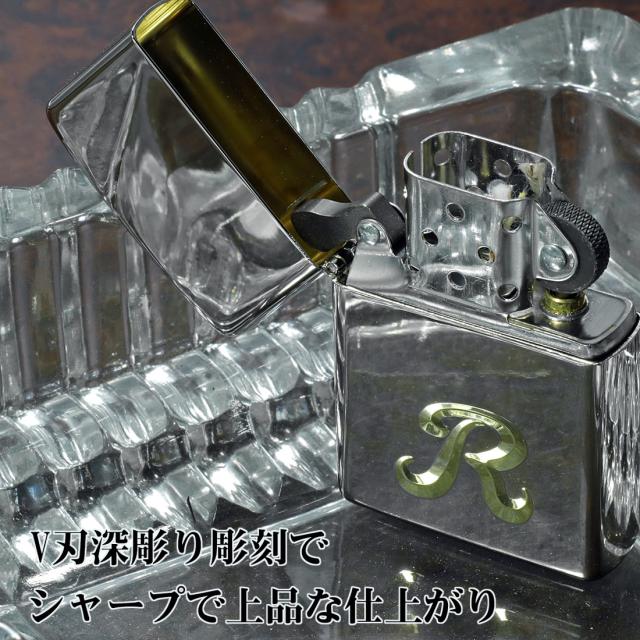 プレゼント Zippo sイニシャルシンプル ZIPPO イニシャル K ジッポ ライター シンプル 鏡面シルバー V刃彫刻 - 喫煙具・ライター新しい