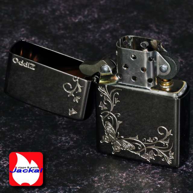 zippo(ジッポーライター) バタフライデザイン 黒ニッケル エッチング