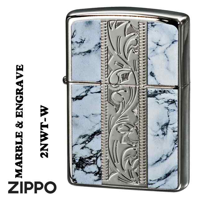 zippo(ジッポー) MARBLE&ENGRAVE ニッケルメッキ ホワイト 大理石調