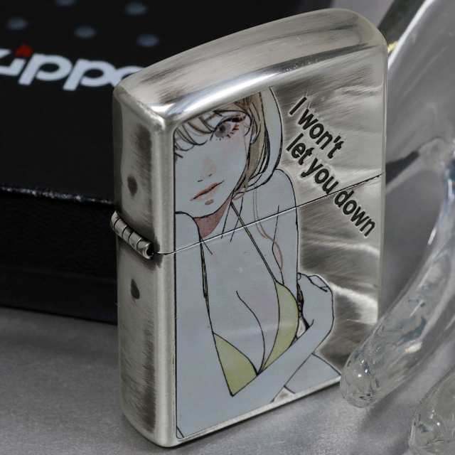 zippo(ジッポー)萌え MOE 銀イブシ エッチング クリヤーコート MS-KB ...