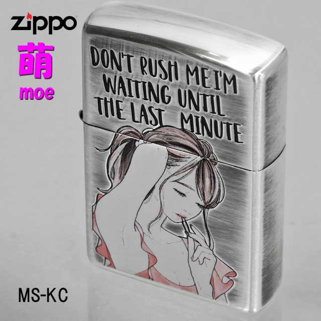 zippo(ジッポーライター)萌え MOE 銀イブシ エッチング クリヤーコート MS-KC　きれい かわいい セクシー 送料無料【ヤマトメール便対応