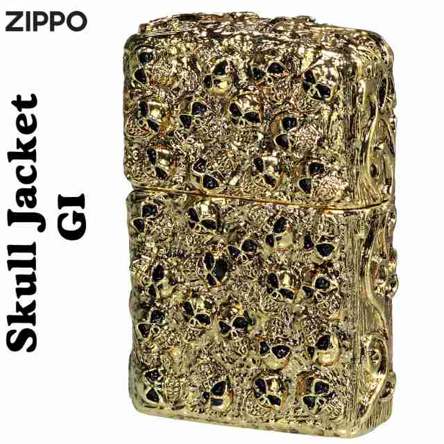 zippo ジッポーライター  スカルジャケットGI 金イブシ ゴールドユニット オイルライター ドクロ おしゃれ カッコイイ 高級感 メンズ ギフト プレゼント ジッポ　送料無料の通販はライター