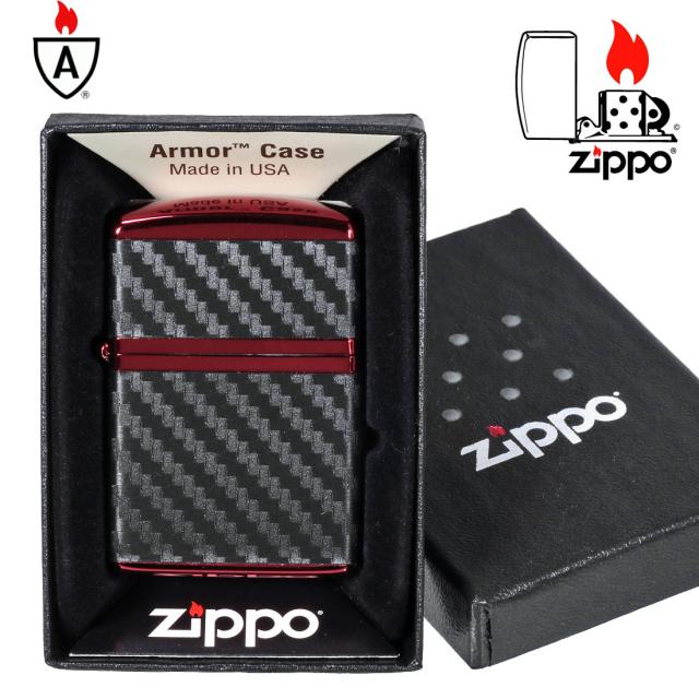 zippo アーマー　カーボンシリーズ　レッドイオン　エッチング　162RED-CARBON　4面カーボンシート貼り 赤 美しい 喫煙具 メンズ レディース ギフト プレゼント 送料無料 メール便対応_3
