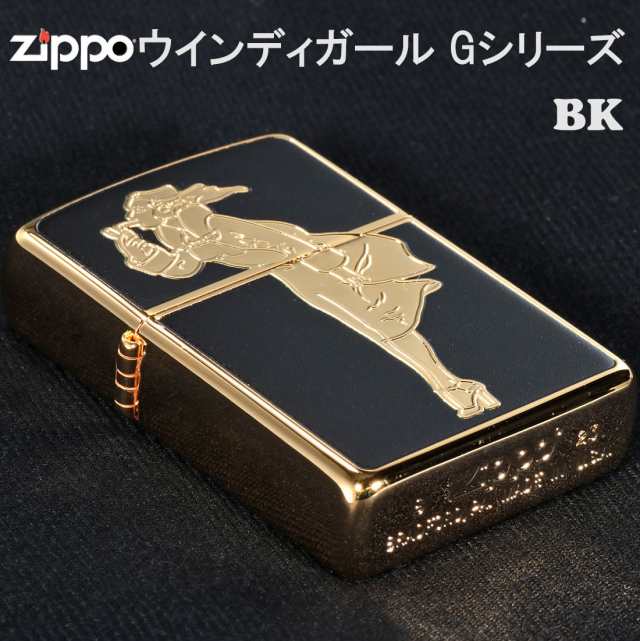 zippo ジッポー 「WINDY」デザイン ゴールド #200FB 金タンク 金メッキ ...