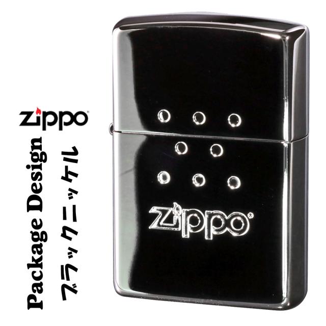 (POINT 20倍) zippo ジッポーライター ZPパッケージデザイン ブラックニッケルミラー つやあり  両面エッチング PACKAGE  黒 おしゃれ 彫刻 ZIPPO専用箱 ロゴ 両面加工 BOXデザイン カッコイイ メンズ　ギフト プレゼント  送料無料 メール便対応