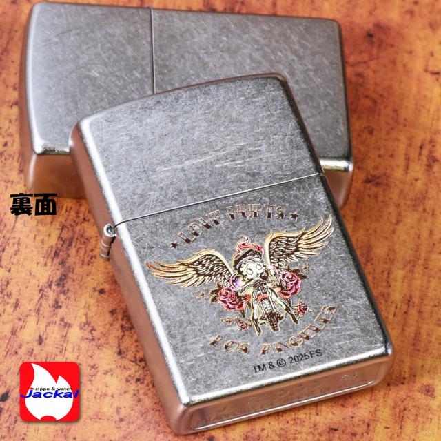 zippo ジッポーライター ベティー ブープ LOVE HURTS ベティーちゃん ストリートクローム エッチング BB-LOVE バイク エンジェル アメリカンヴィンテージ風 90周年記念限定モデルの復活  送料無料 メール便対応_5