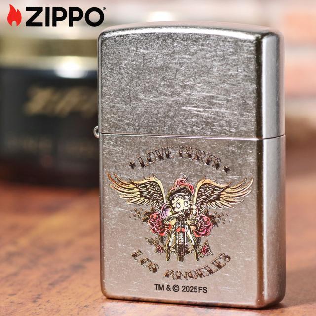 zippo ジッポーライター ベティー ブープ LOVE HURTS ベティーちゃん ストリートクローム エッチング BB-LOVE バイク エンジェル アメリカンヴィンテージ風 90周年記念限定モデルの復活  送料無料 メール便対応_6