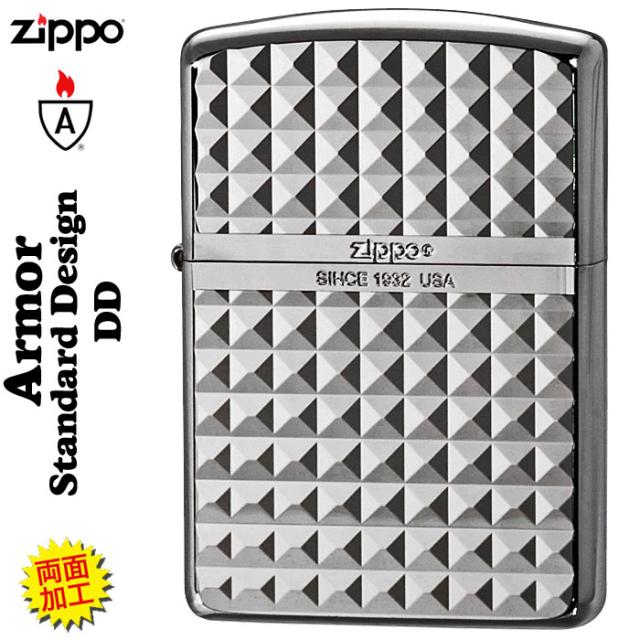 zippo アーマー ジッポーライター スタンダードデザイン 銀ミラー(D) 16SD-DD かっこいい オシャレ メンズ ギフト プレゼント ジッポ ライター メール便対応