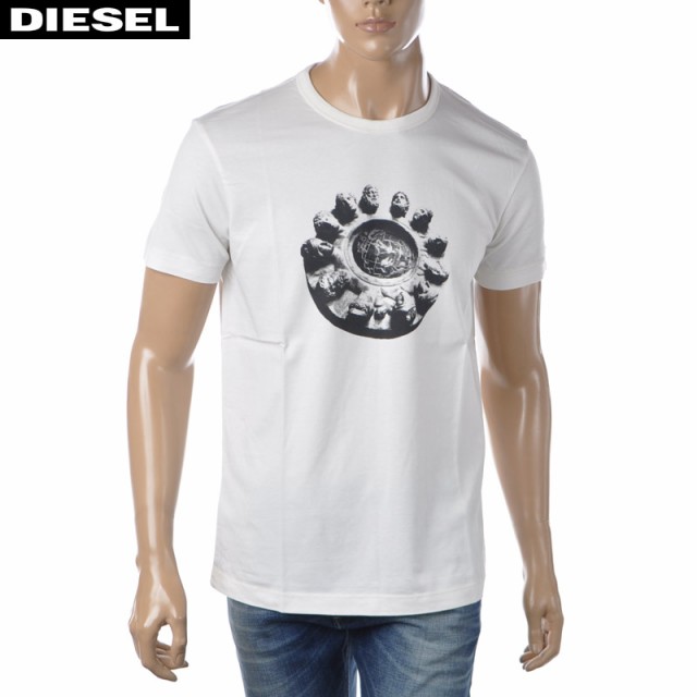 ディーゼル DIESEL クルーネックTシャツ 半袖 メンズ ブランド T-DIEGOR-C1 A03774-0TDAN ホワイトの通販は