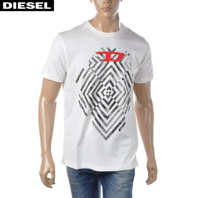 DIESEL T-DIEGOR-C16 オーバルD ロゴ 半袖 クルーネック Tシャツ T-DIEGOR-D Tシャツ Dロゴ｜ホワイト｜メンズ｜DIESEL