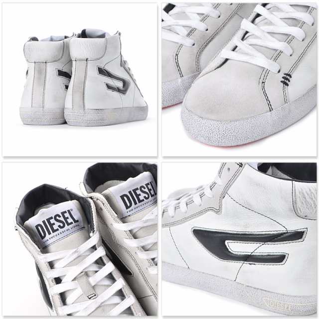 ディーゼル DIESEL レザースニーカー ハイカット メンズ S-LEROJI MID Y02742 PR663 ホワイト