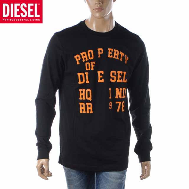 ディーゼル DIESEL Tシャツ 長袖 メンズ ブランド クルーネック ロンT