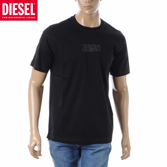 ディーゼル DIESEL Tシャツ メンズ ブランド T-MUST-SLITS-N A12269-0QANW 半袖 クルーネック ブラック