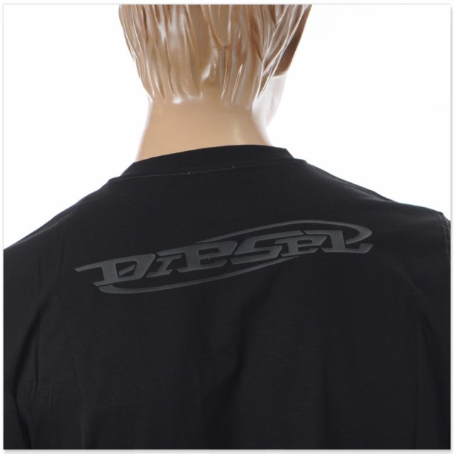 ディーゼル DIESEL Tシャツ メンズ ブランド T-MUST-SLITS-N A12269-0QANW 半袖 クルーネック ブラック