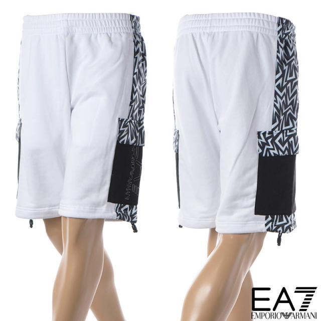 エンポリオアルマーニ EA7 EMPORIO ARMANI スウェットショートパンツ メンズ ブランド 3LPS52 PJ8BZ ホワイトの通販は