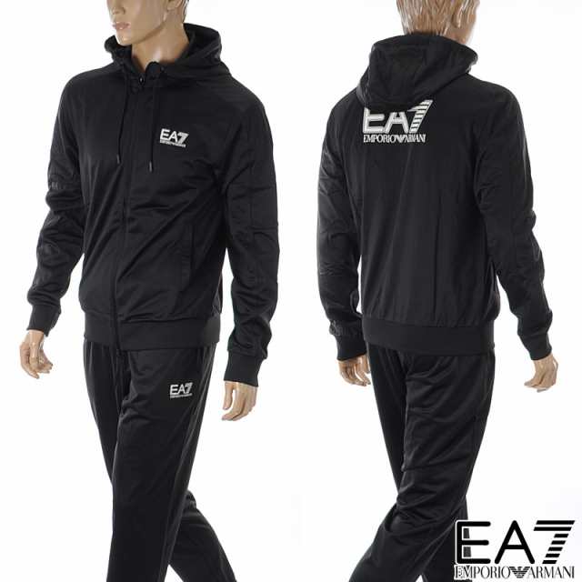 エンポリオアルマーニ EA7 EMPORIO ARMANI セットアップ メンズ ブランド パーカー 上下セット 6DPV70 PJHCZ ブラックの通販は